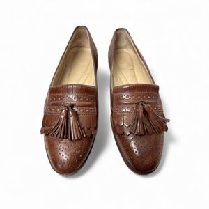 Cable & Co. Men's Black Italian Leather Kiltie Tassel Slip-on Loafers Size 11.5